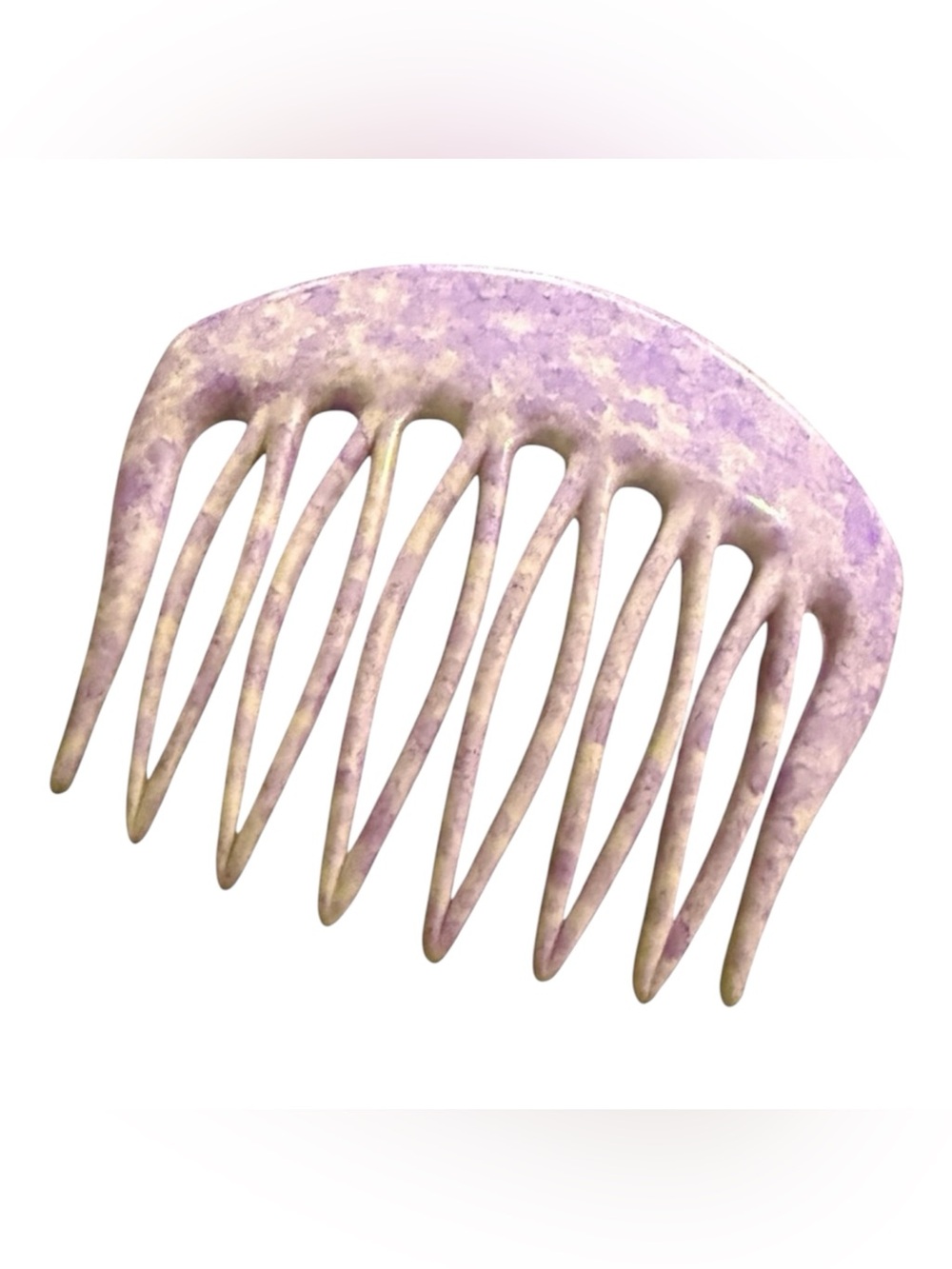 Gorgeous 1970’s French Hair Comb in Marbled Purple , Made in Paris, Unworn  2.5”